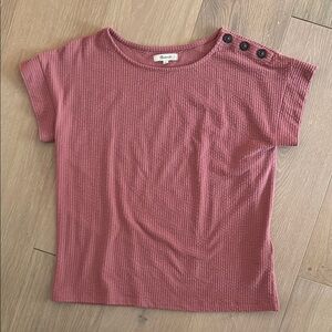 Madewell Rose Ribbed Knit Top